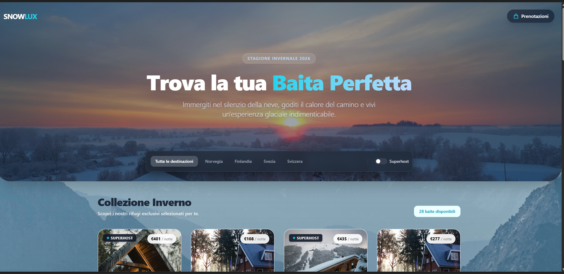SnowLux - Trova la tua Baita Perfetta